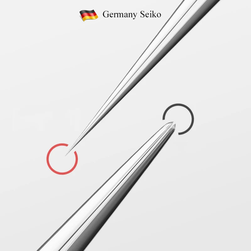 German Ultra-fine No. 5 Cell Pimples Blackhead Clip Tweezers | Acne Needle Tool for Pr close-up view