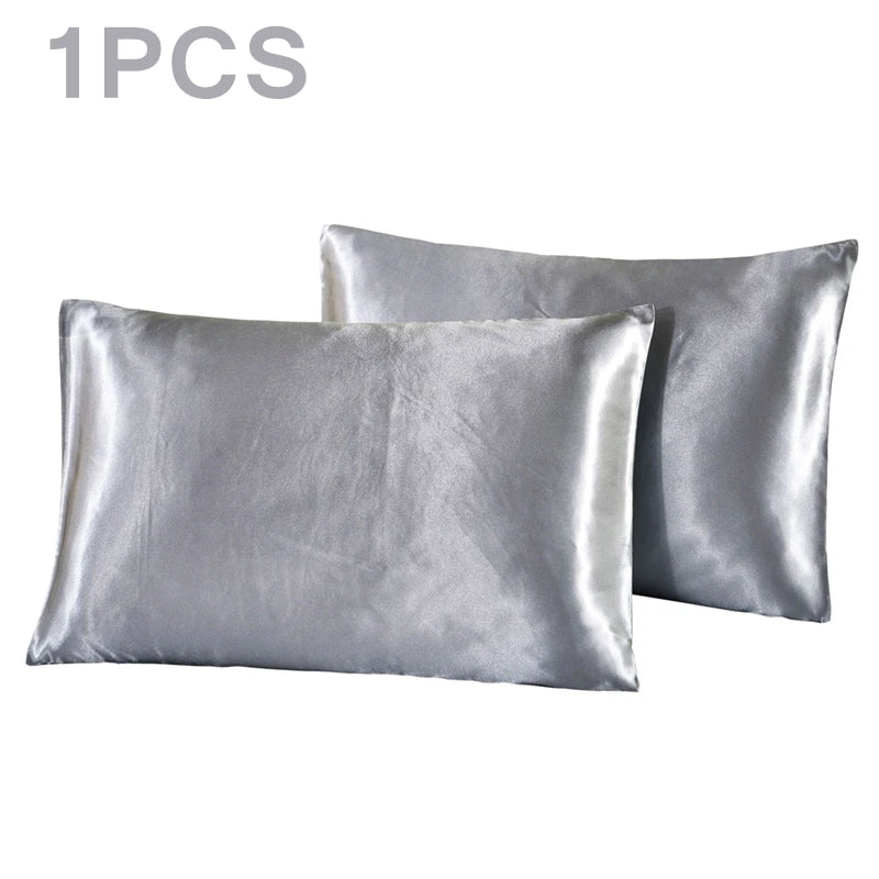 1Pc Queen Satin Silk Pillowcase | Silky Smooth Cooling Bed Pillow Cover for Hair and lifestyle view