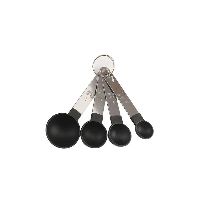 4pcs Kitchen Tools Measuring Spoons cups Set steel handleTeaspoon Coffee Sugar Scoop lifestyle view
