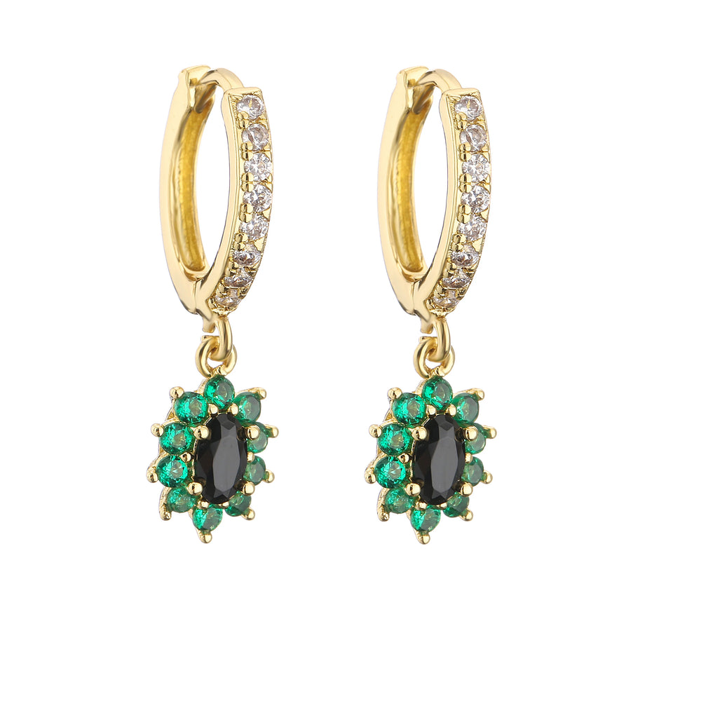 Cubic Zirconia Hoop Earrings | Classic Dazzling Stud Earrings for Women alternate view