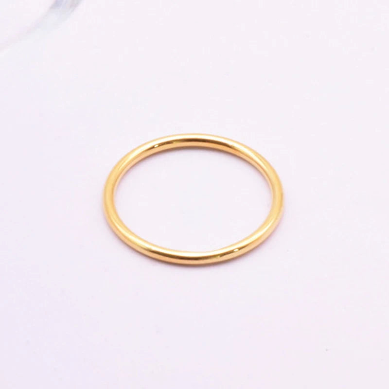 316 Stainless Steel Rounded Thin Rings Women Girls Small Circle Ring Jewelry 1.5mm Rose Gold Silver Color Size 4 5 6 7 8 9 10 11