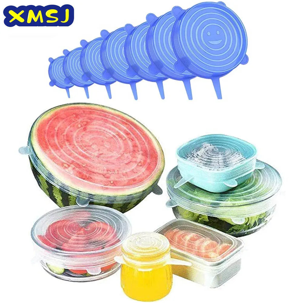 Universal Reusable Silicone Stretch Lids Food Wrap Silicone Cover for Cookware Bowl Pan Cooking Kitc