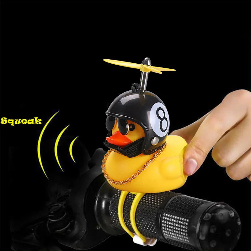 Motor Accessories Yellow Duck with Helmet for Bike Without Lights Auto Car Accessorie lifestyle view