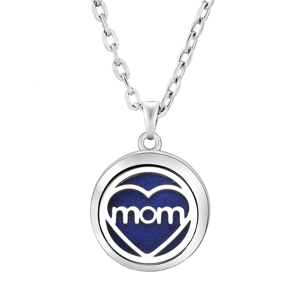 Heart-Shaped Aromatherapy Essential Oil Diffuser Necklace Stainless Steel High Qual additional angle