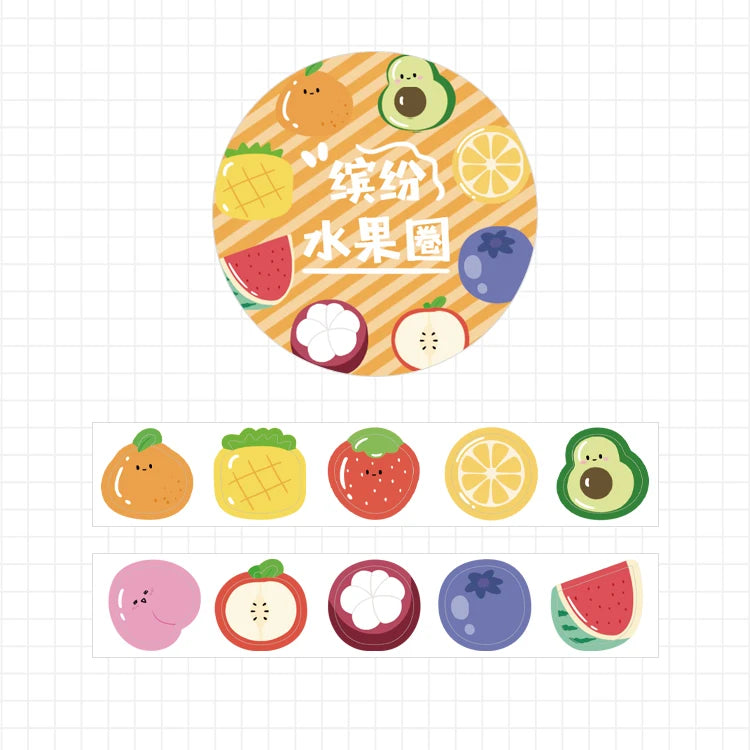 Kawaii Cartoon Washi Tape Stickers | 100pcs Roll Decorative Adhesive Masking Tape for Sc detail view