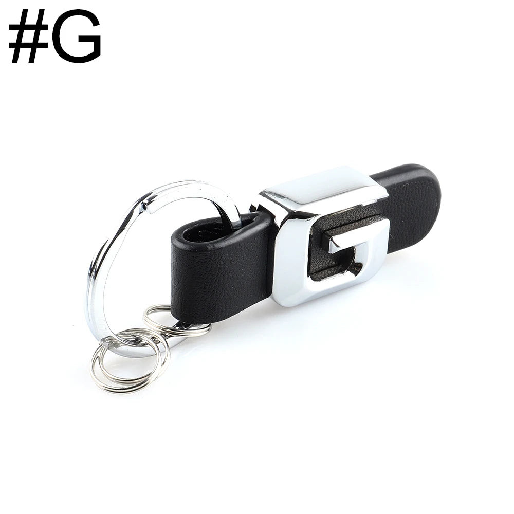 DSYCAR 3D Car Key Chain Metal Letter Leather Strap Keychain | Premium Key Ring for Mer close-up view