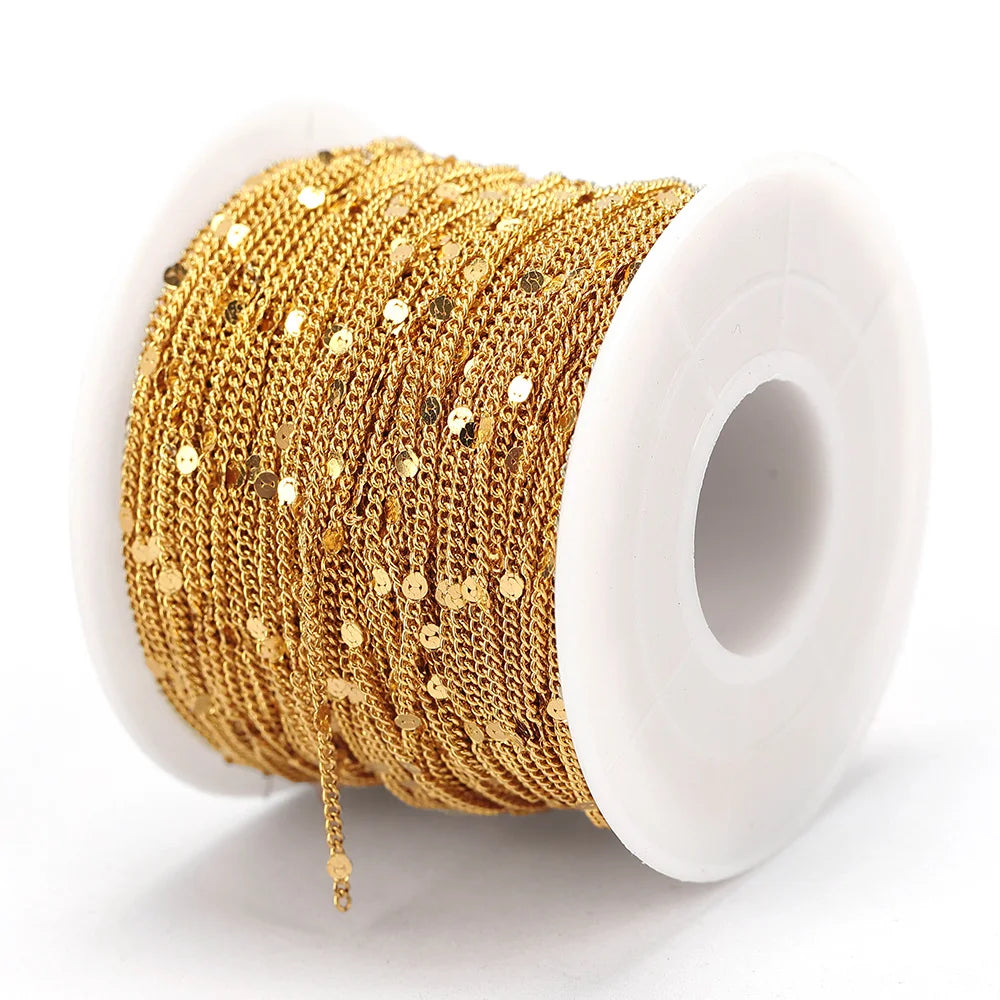 2Meters Stainless Steel Link Cable Gold Chains for DIY Jewelry Making Rolo Chain Bead lifestyle view