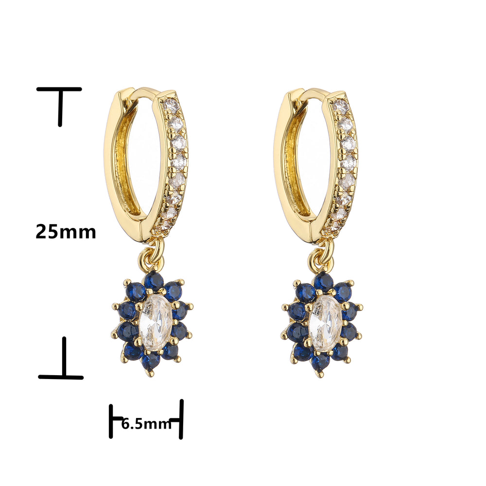 Cubic Zirconia Hoop Earrings | Classic Dazzling Stud Earrings for Women alternate view