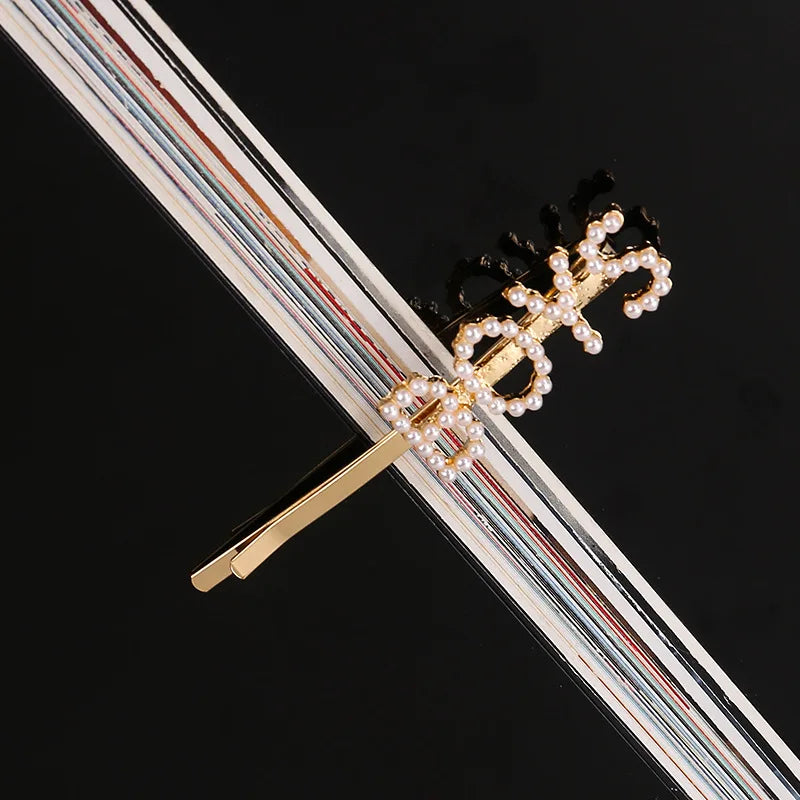 Simple Letter Rhinestone Hairpins Women Hair Clips Pins Barrettes Accessories For Women Girls Hair Hairclip Hairgrip Headdress