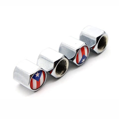 Zinc Alloy Puerto Rico Flag Tire Valve Stem Caps 4 Pcs Set alternate view