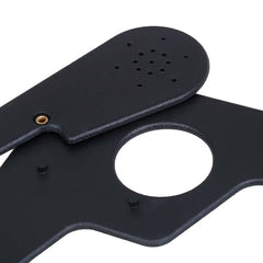 Black Lorgnette Occluder | Multi Pinhole Hand Occluder for Optometry & Sleep Aid close-up view