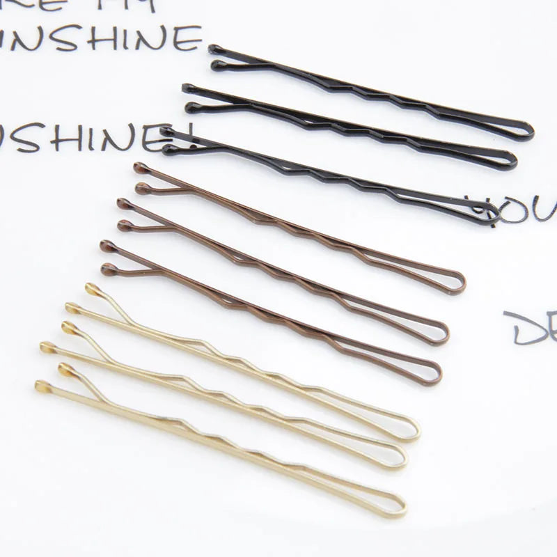 SWINATE Fashion Women Basic Waved U Shape Hairpins Gold Black Brown Bobby Pins Salo additional angle