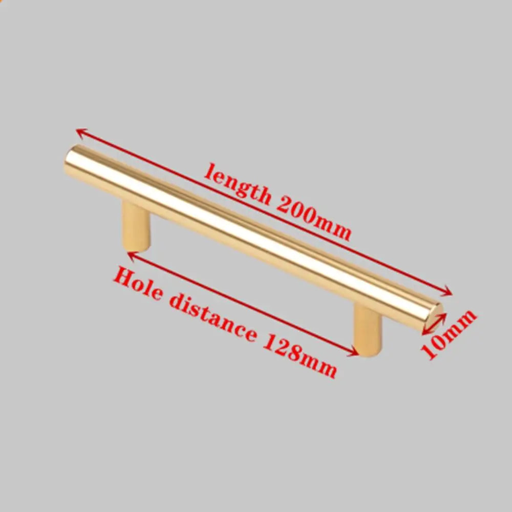 Modern Gold Brushed Straight Cupboard Handles Knobs detail view