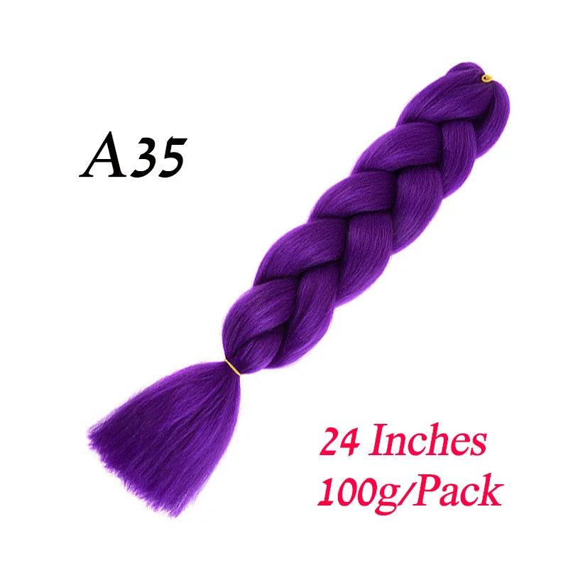 Lihui Pre Stretched Jumbo Braid Hair Extensions 24 inch | Kanekalon Synthetic Hair additional angle