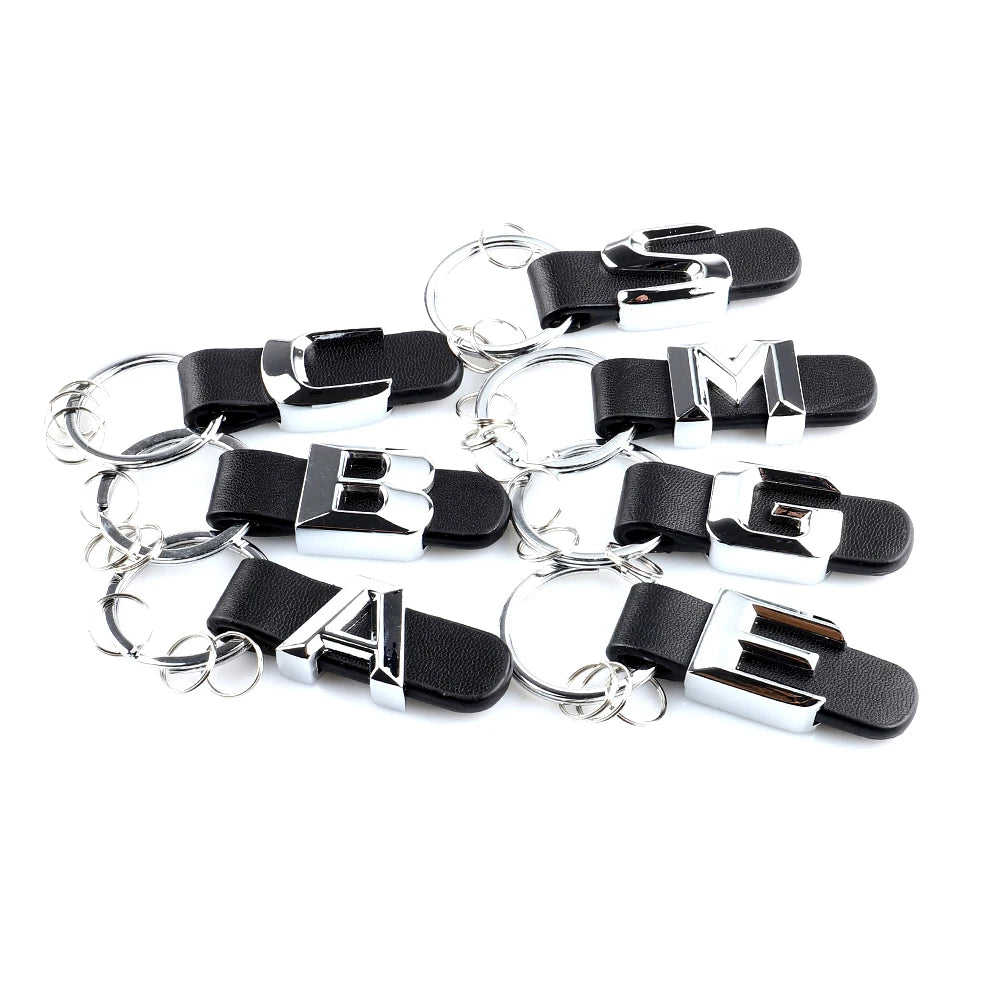 DSYCAR 3D Car Key Chain Metal Letter Leather Strap Keychain | Premium Key Ring for Merce detail view