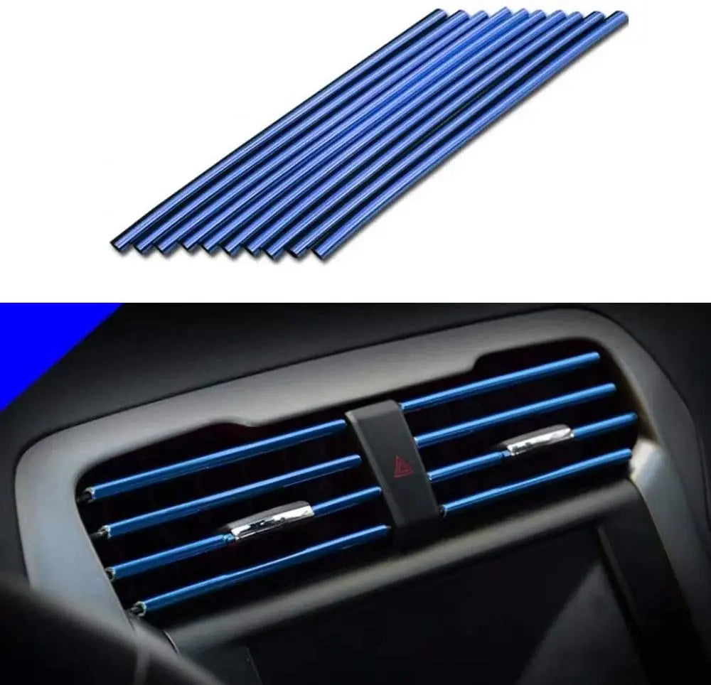 10 Pcs Car Air Vent Grille Decoration Trim Sticker U Style Air Conditioner Outlet Deco close-up view