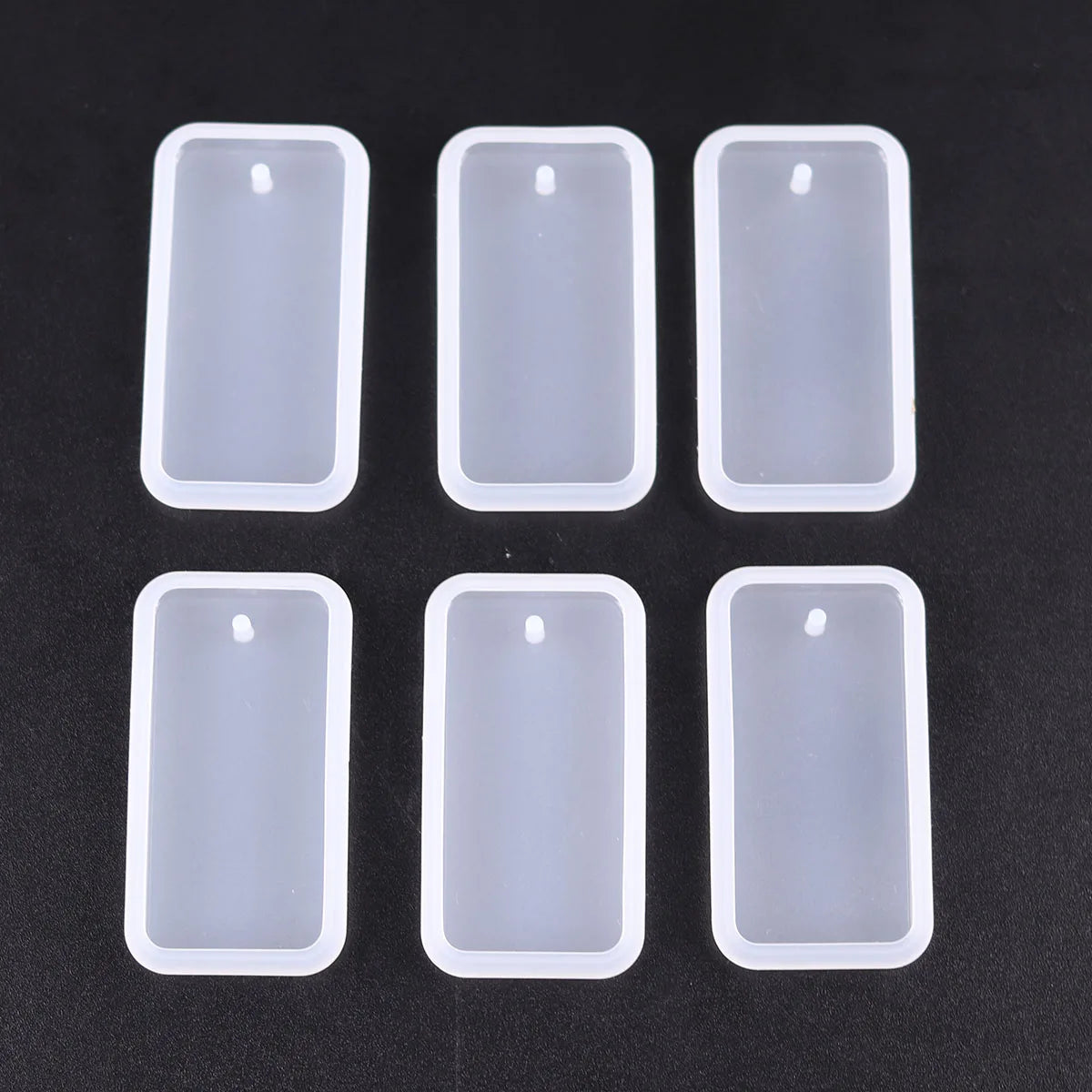 1/6/10pcs DIY Keychain Pendant Silicone Mold Set Crystal Epoxy Resin Mold Round Rectangl detail view