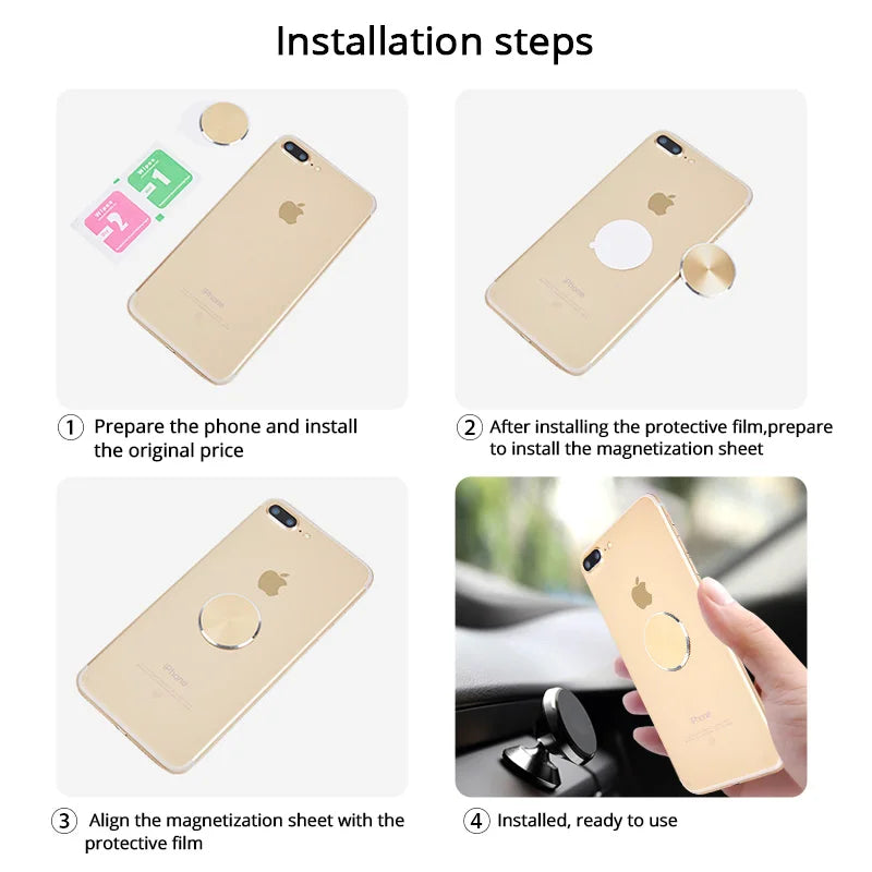 New iphone Sticker Metal Plate disk iron sheet Magnet Mobile Phone Holder accessori additional angle