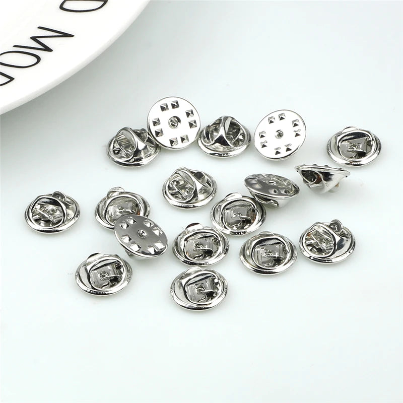 20 50 80 100pcs Colorful Metal Brooch Pin Back Squeeze Badge Holder Butterfly Clasp Clutch Care Cap For DIY Jewelry Making Craft