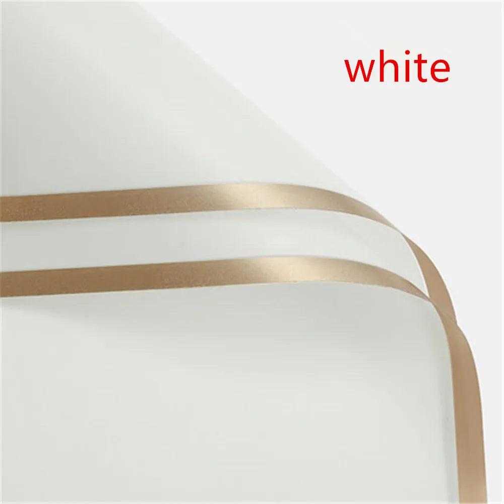 5pcs Flower Wrapping Paper with Golden Border | Korean Style Half Transparent Gift Pac close-up view