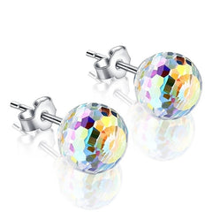 Fashion  Crystal Stud Earrings Women Aurora Crystals Charm Earring Wedding Jewelry Gift