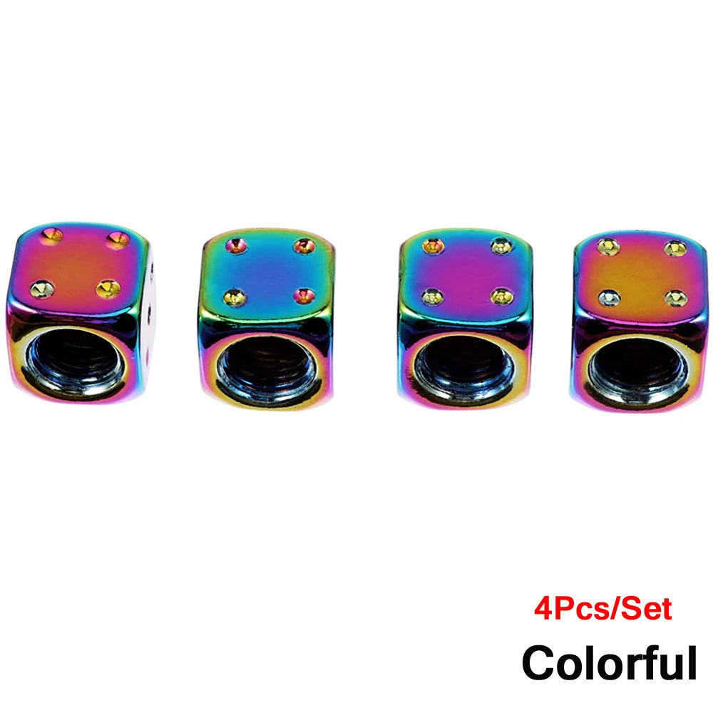 Aluminum Valve Stem Caps Set of 4 Car Bike Motorcycle detail view
