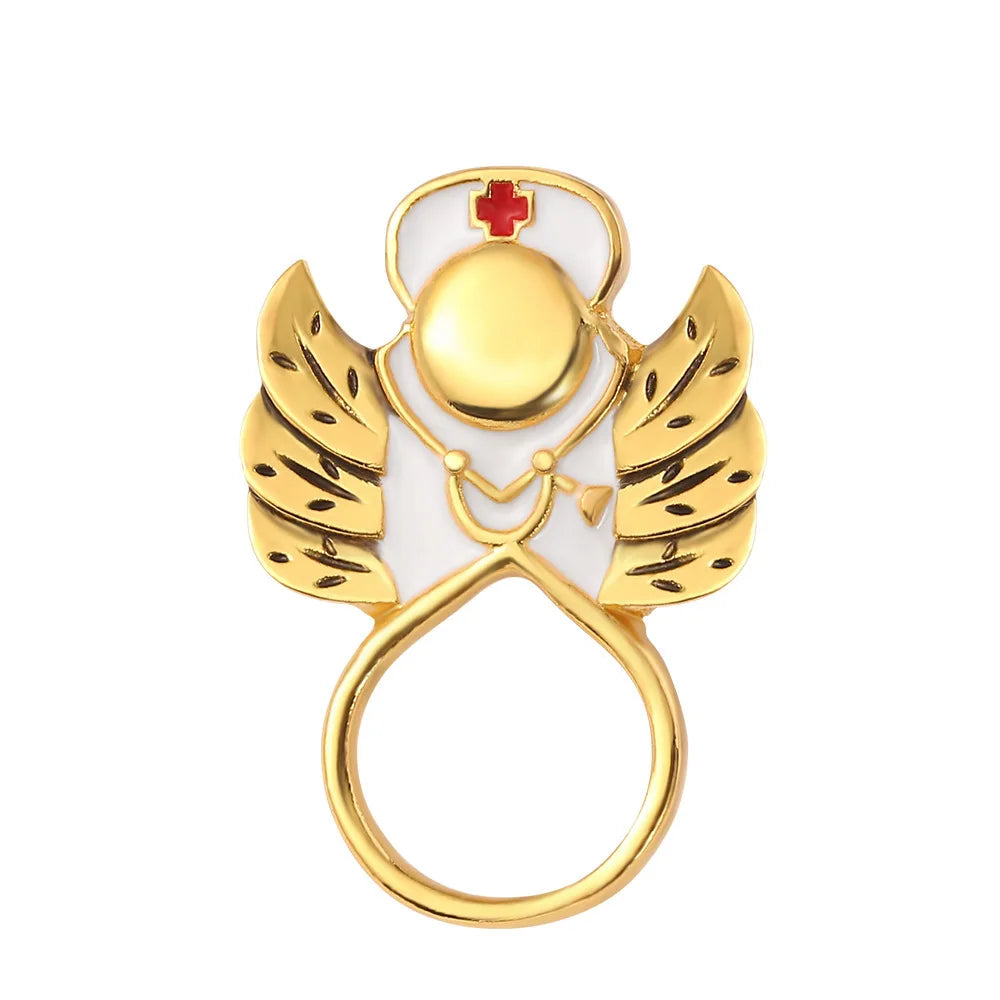 New Medical Medicine Brooch Pin Stethoscope Electrocardiogram Microscope Heart Shaped Pin Nurse Doctor Backpack Lapel Jewelry