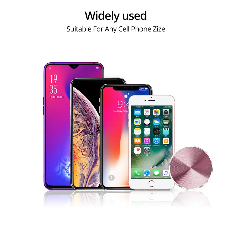 New iphone Sticker Metal Plate disk iron sheet Magnet Mobile Phone Holder accessories close-up view
