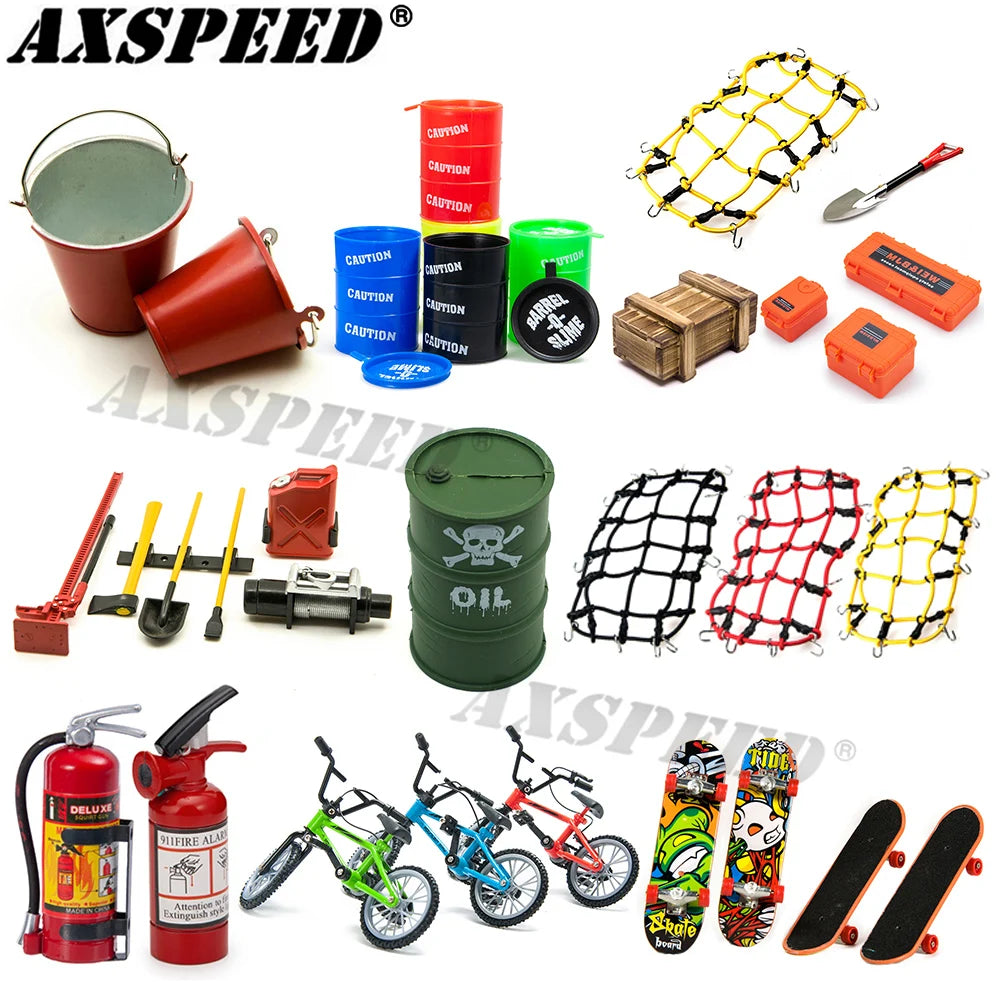 1:10 Scale Accessories Simulated Decoration Tools Shovel Fire-Extinguisher Oil Drum for RC Crawler C