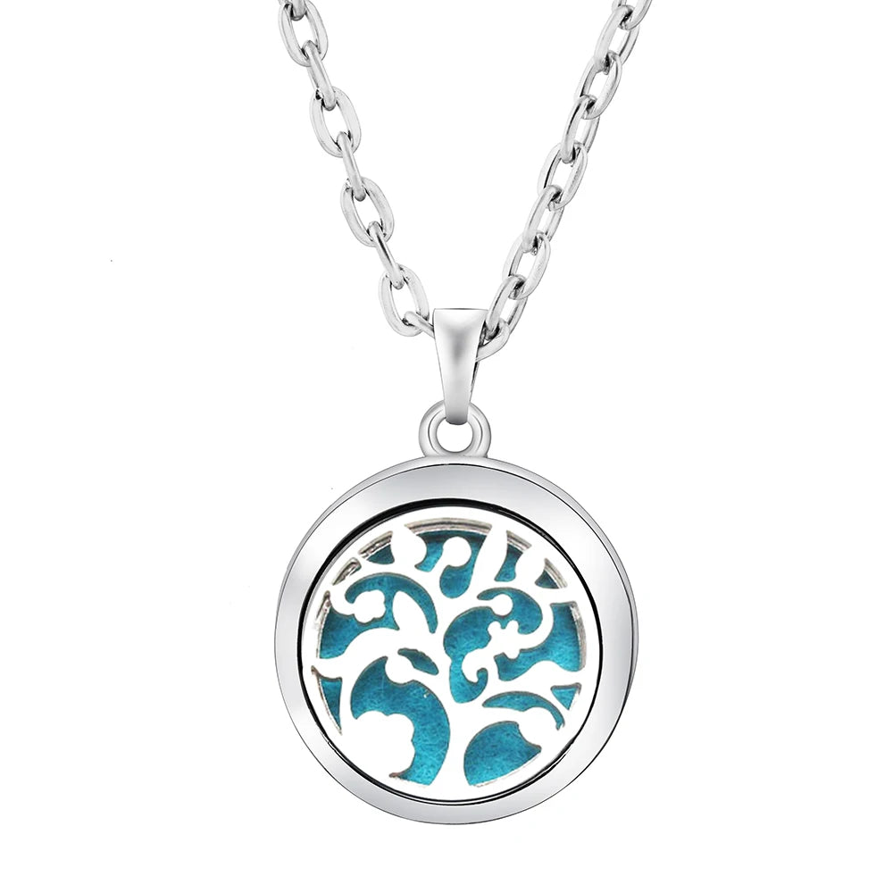 Heart-Shaped Aromatherapy Essential Oil Diffuser Necklace Stainless Steel High Quality close-up view