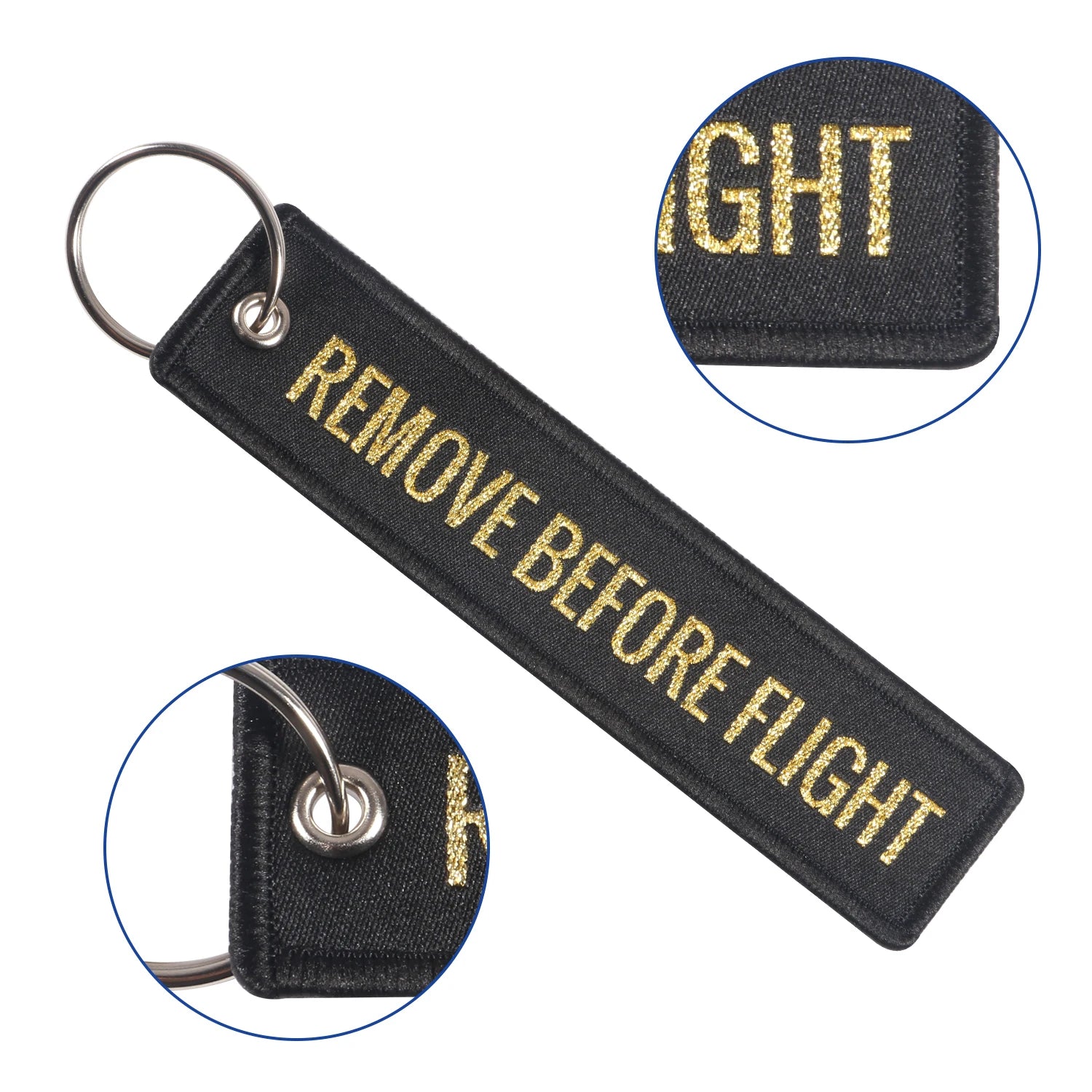 5 PCS Remove Before Flight Woven Keychains | Aviation Gift Luggage Tag Set detail view