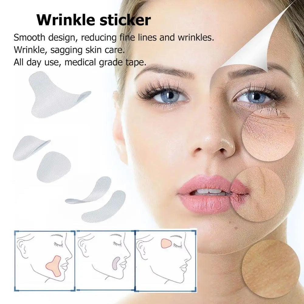 12/24/27pcs Thin Face Stickers EVA Anti-Wrinkle Patches | Forehead Lift Tapes for Skin close-up view