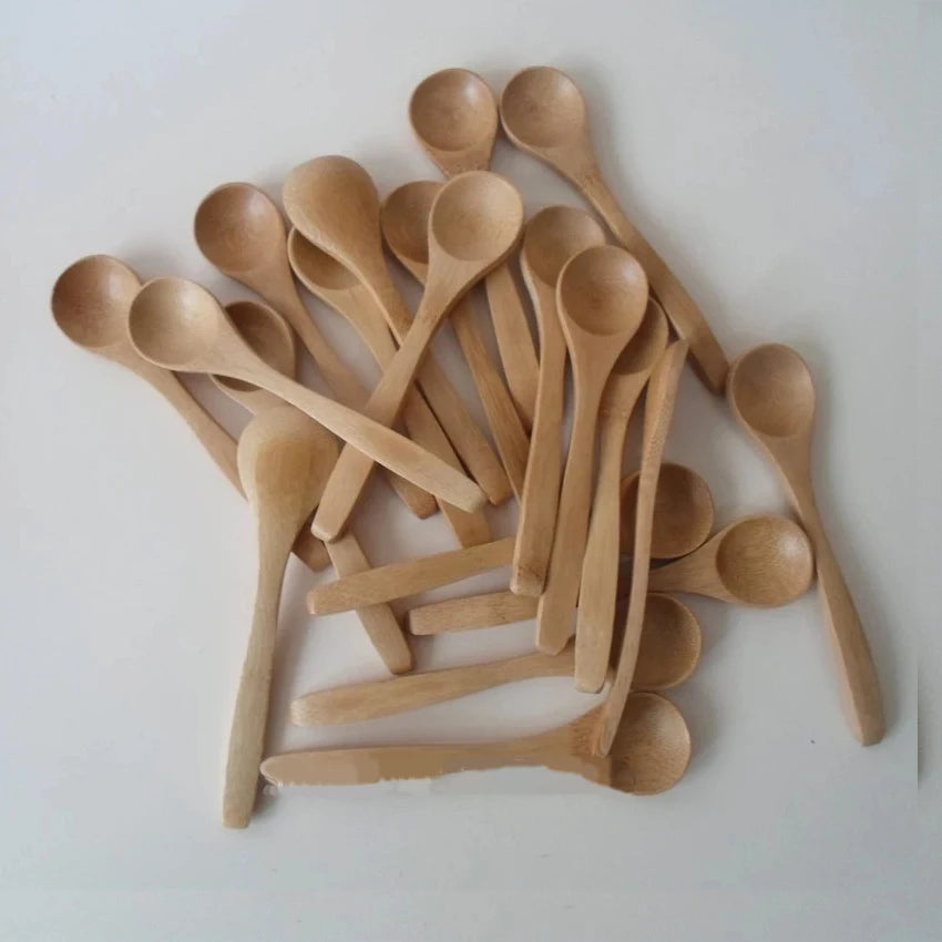 10 Piece Wooden Honey Spoon Set | Eco Friendly Bamboo Kitchen Condiment Scoop
