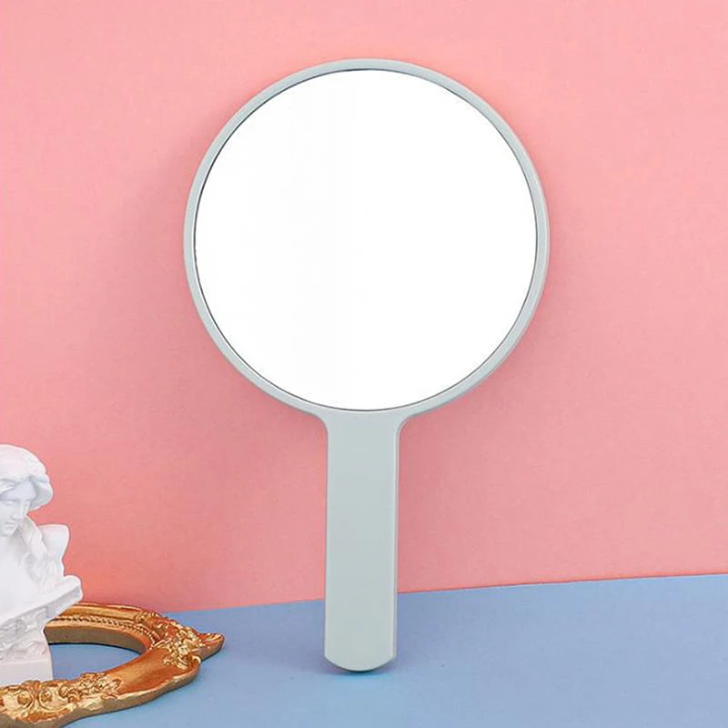 Handheld Portable Round Makeup Mirror | Compact Vanity Mirror for Travel close-up view