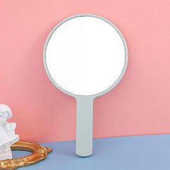 Handheld Portable Round Makeup Mirror | Compact Vanity Mirror for Travel close-up view