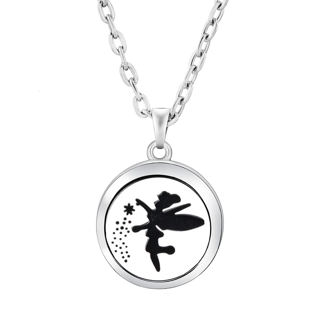 Heart-Shaped Aromatherapy Essential Oil Diffuser Necklace Stainless Steel High Quality D detail view