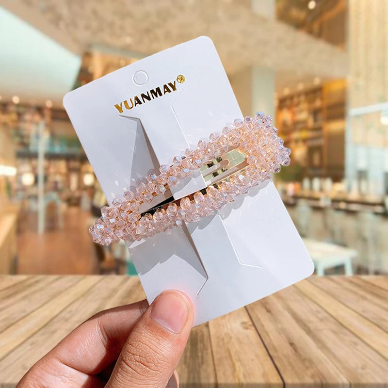 Fashion Women Rhinestone Hair Clips Full Crystal Hairclip Metal Ponytail Holder Hairpins Hair Accessories For Women