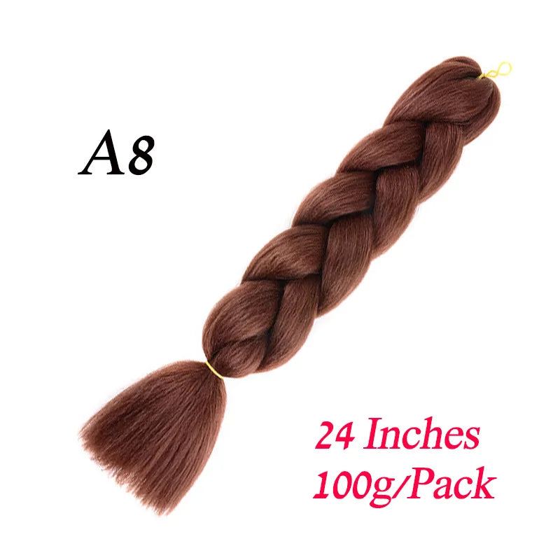 Lihui Pre Stretched Jumbo Braid Hair Extensions 24 inch | Kanekalon Synthetic Hair for A detail view