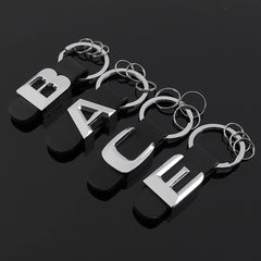 DSYCAR 3D Car Key Chain Metal Letter Leather Strap Keychain | Premium Key Ring for Mer close-up view