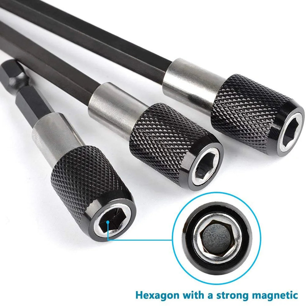 1/4 Inch Hex Shank Quick Release Screwdriver Bit Holder Extension Bar | 60mm 100mm 150mm detail view