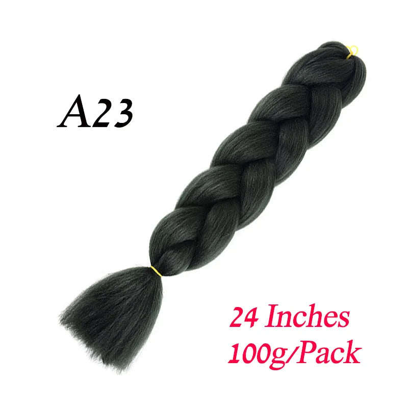 Lihui Pre Stretched Jumbo Braid Hair Extensions 24 inch | Kanekalon Synthetic Hair for African Braids