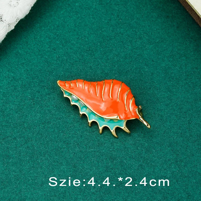 Vintage Palace Plant Flower Baroque Brooch Red Enamel Pearl Brooch Pin Woman Party Accessories
