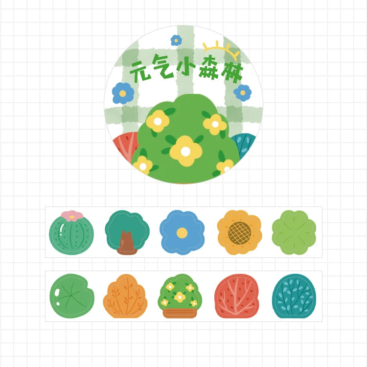 Kawaii Cartoon Washi Tape Stickers | 100pcs Roll Decorative Adhesive Masking Tape for close-up view