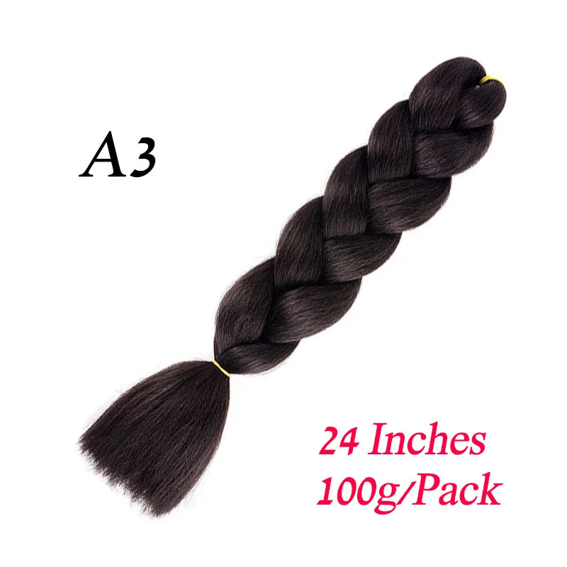 Lihui Pre Stretched Jumbo Braid Hair Extensions 24 inch | Kanekalon Synthetic Hair for African Braids