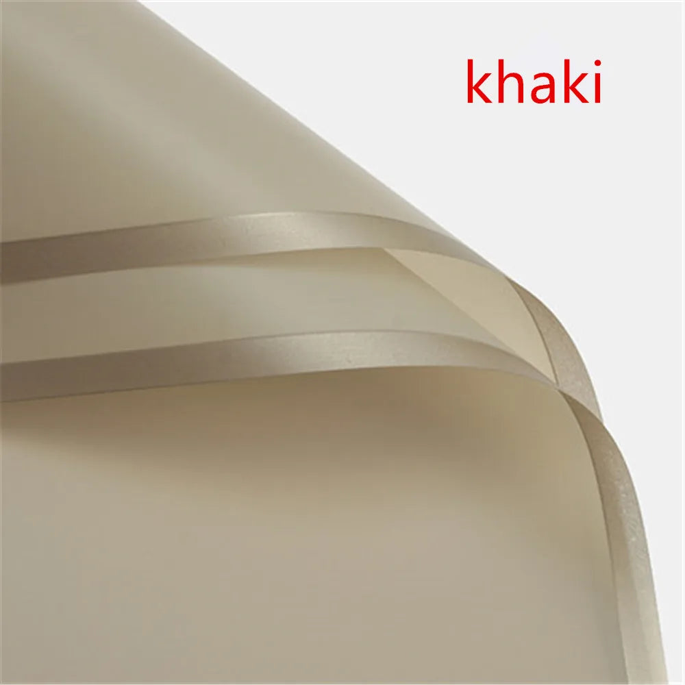 5pcs Flower Wrapping Paper with Golden Border | Korean Style Half Transparent Gift additional angle