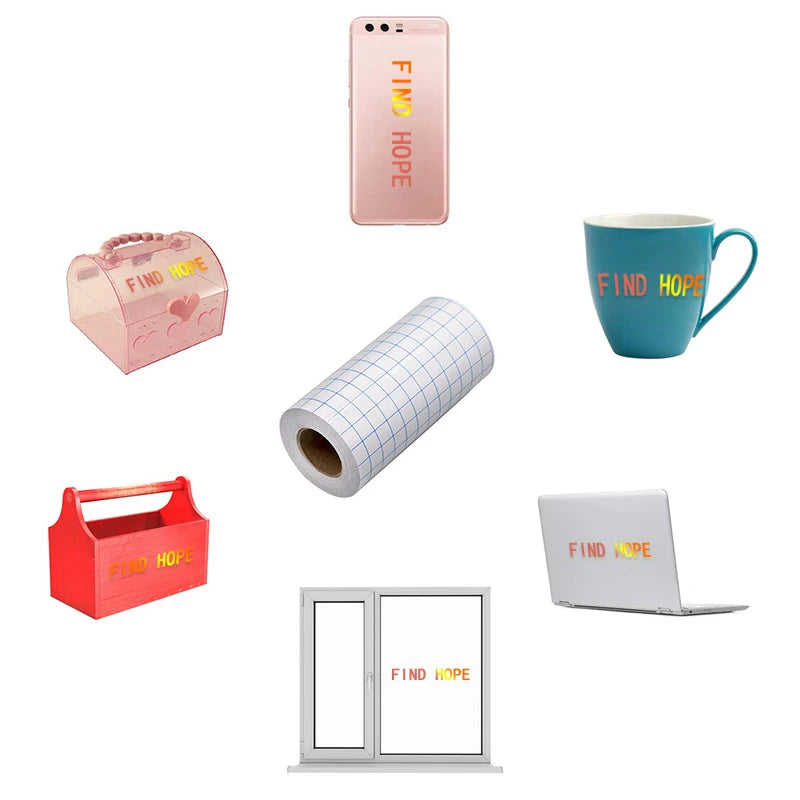 Clear Vinyl Transfer Paper Tape with Alignment Grid | Application Tape for Vinyl Decal close-up view