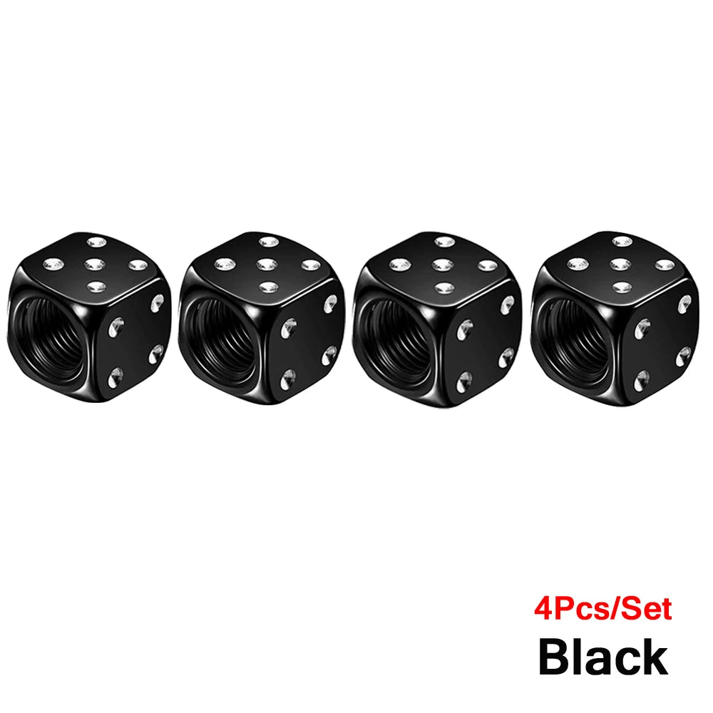 Aluminum Valve Stem Caps Set of 4 Car Bike Motorcycle additional angle