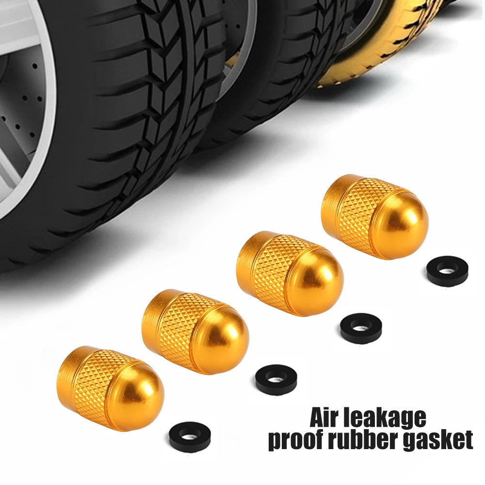 AUTCOAT Universal Car Wheel Tire Valve Stem Caps Aluminum for Bike Car Trucks Motorbik close-up view