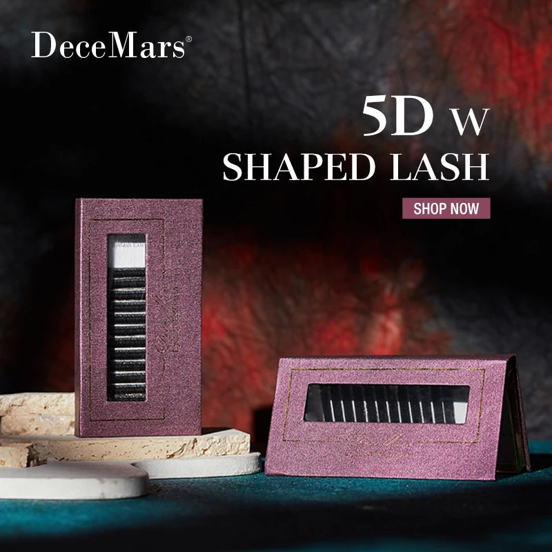 DeceMars 5D W Shaped Eyelash Extension | Salon-Grade Pre-Made Lash Fans close-up view