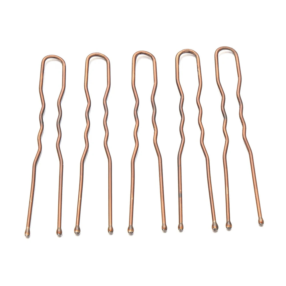 5/7cm 20Pcs U Shaped Hairpin Hair Clips Bobby Pins Metal Barrette Women Modeling To additional angle